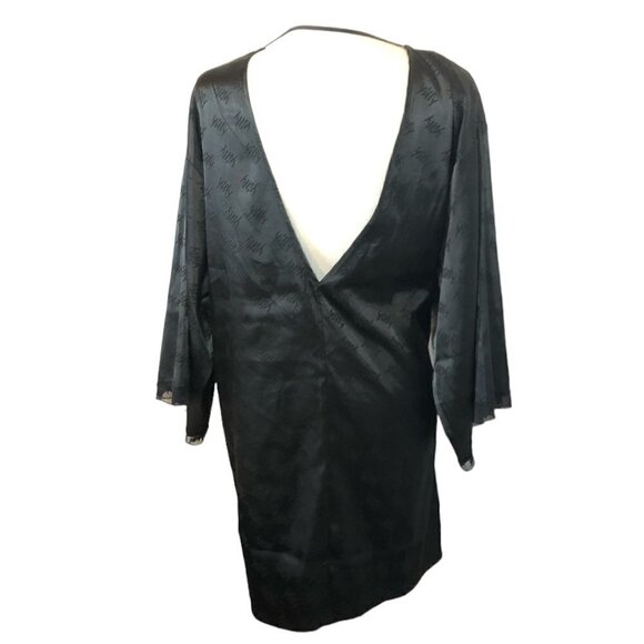 YITTY Robe Women's Satin Pretty Mini Size Medium Iconic Black - Picture 3 of 12